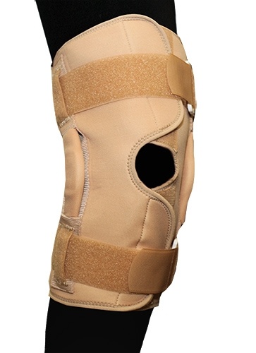 Бандаж (ортез) на коленный сустав (для колена) фиксирующий с ребрами жёсткости и отверстием разъемный BKFO C1KN-503