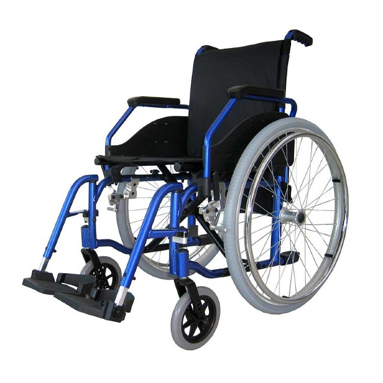 Кресло-коляска инвалидная облегченная алюминиевая с высокой спинкой складная MIZAR LY-710 (710-977), ширина сиденья 42 см, нагрузка 120 кг.